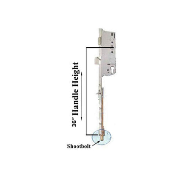 16 MM MANUAL SHOOTBOLT GEAR, HOPPE 45/92MM, 36 INCH HANDLE HEIGHT - SS